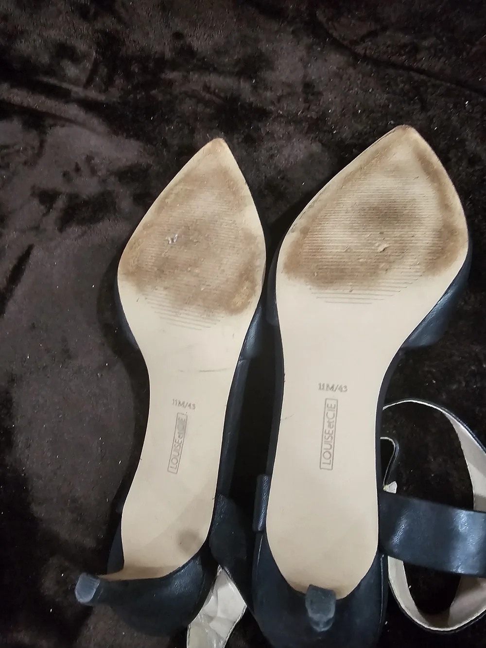 Louise et Cie Black Pointed Ankle-Strap Heels